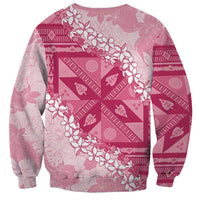 Bula Fiji Plumeria Tagimoucia Salusalu Pink Sweatshirt Kaiviti Masi - Polynesian Pride