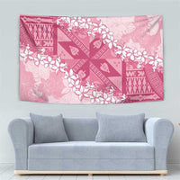 Bula Fiji Plumeria Tagimoucia Salusalu Pink Tapestry Kaiviti Masi - Polynesian Pride