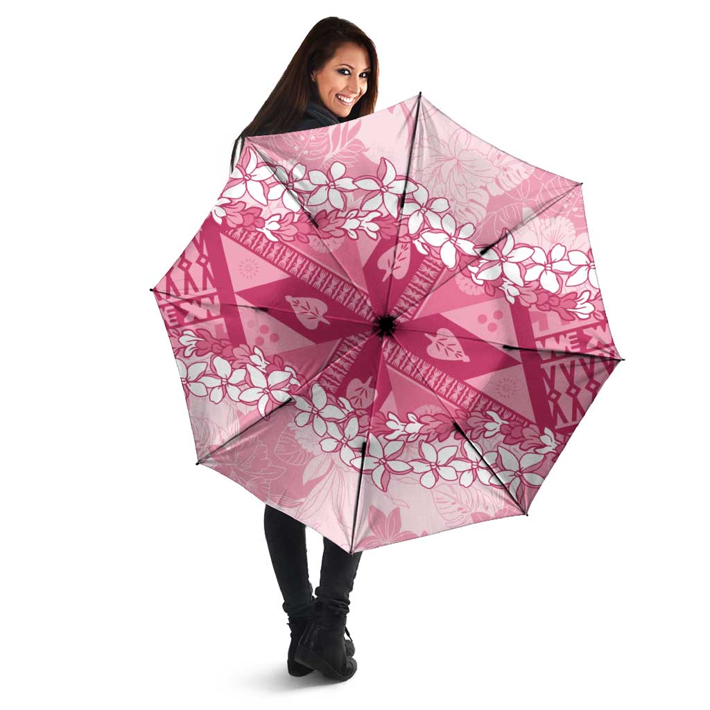Bula Fiji Plumeria Tagimoucia Salusalu Pink Umbrella Kaiviti Masi - Polynesian Pride