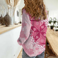 Bula Fiji Plumeria Tagimoucia Salusalu Pink Women Casual Shirt Kaiviti Masi LT7 - Polynesian Pride