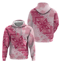 Bula Fiji Plumeria Tagimoucia Salusalu Pink Zip Hoodie Kaiviti Masi LT7 - Polynesian Pride