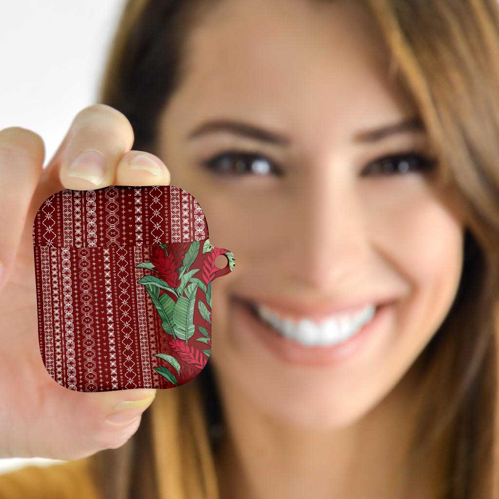 Women's Day Samoa Malu Tattoo Inspired Mix Teuila AirPods Case Scarlet