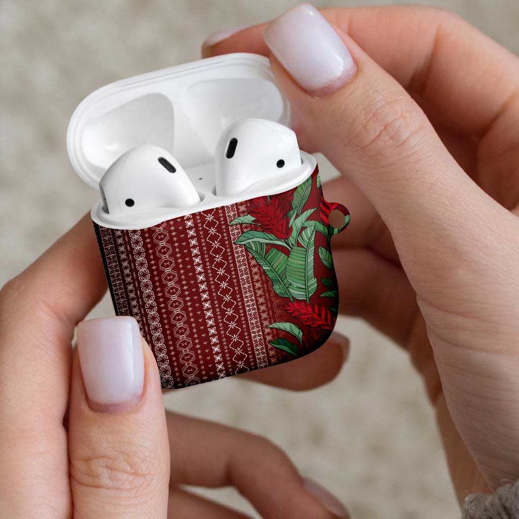 Women's Day Samoa Malu Tattoo Inspired Mix Teuila AirPods Case Scarlet