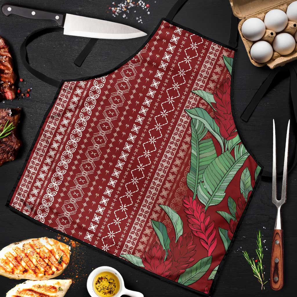 Women's Day Samoa Malu Tattoo Inspired Mix Teuila Apron Scarlet