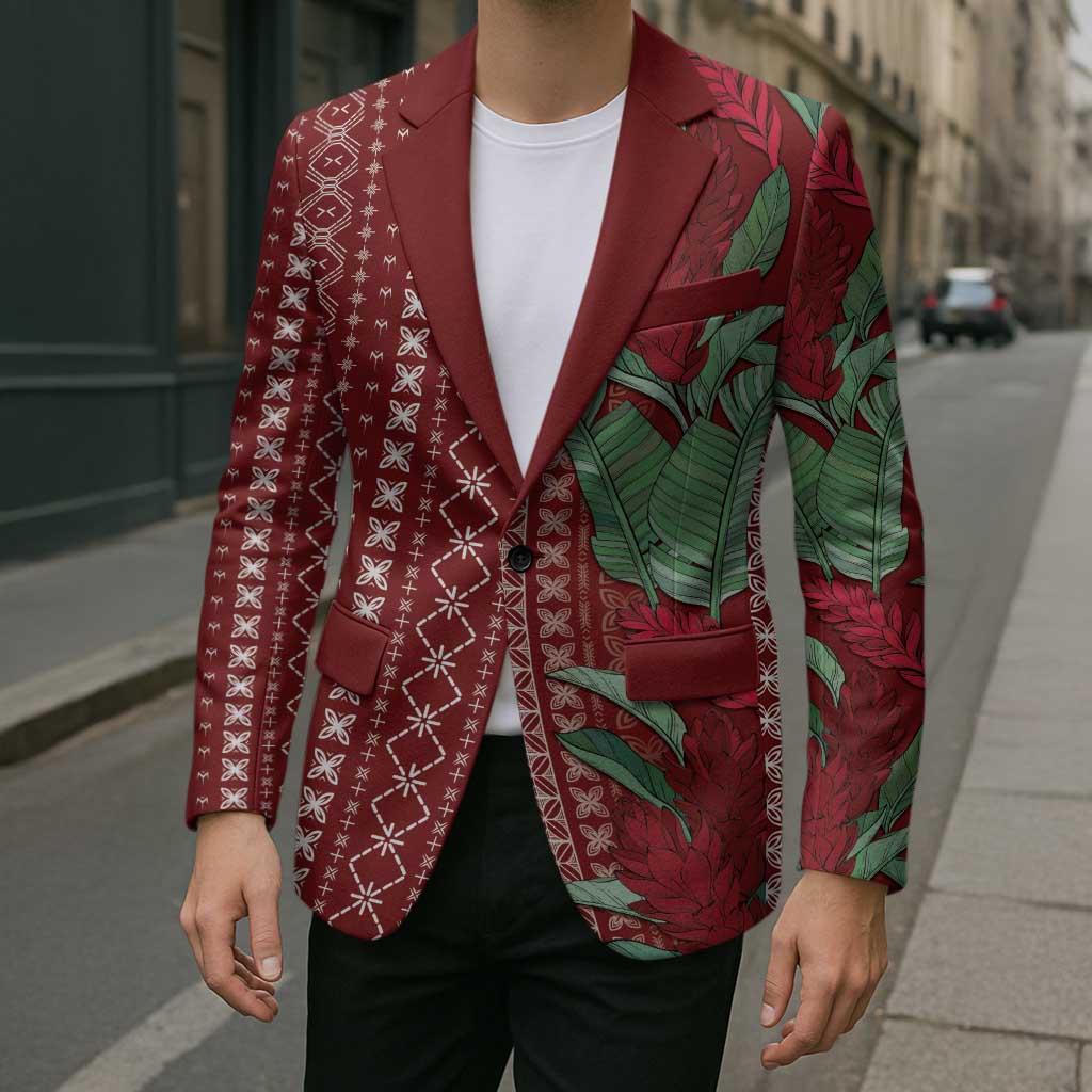 Women's Day Samoa Malu Tattoo Inspired Mix Teuila Blazer Scarlet
