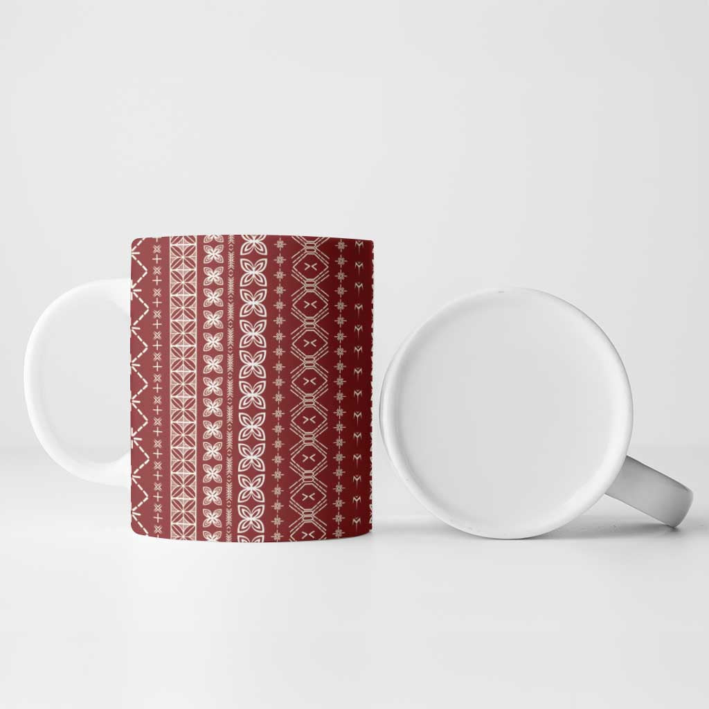Women's Day Samoa Malu Tattoo Inspired Mix Teuila Ceramic Mug Scarlet