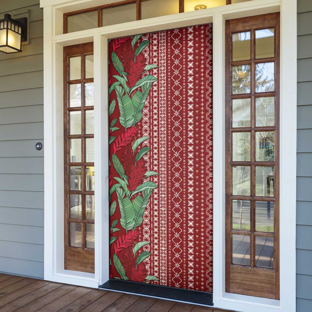 Women's Day Samoa Malu Tattoo Inspired Mix Teuila Door Cover Scarlet