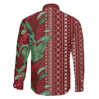 Women's Day Samoa Malu Tattoo Inspired Mix Teuila Family Matching Off Shoulder Maxi Dress and Hawaiian Shirt Scarlet LT7 - Polynesian Pride