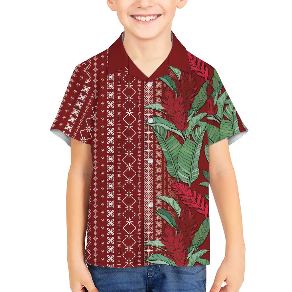 Women's Day Samoa Malu Tattoo Inspired Mix Teuila Family Matching Off Shoulder Maxi Dress and Hawaiian Shirt Scarlet LT7 Son's Shirt Scarlet - Polynesian Pride