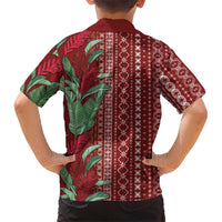 Women's Day Samoa Malu Tattoo Inspired Mix Teuila Family Matching Puletasi and Hawaiian Shirt Scarlet LT7 - Polynesian Pride