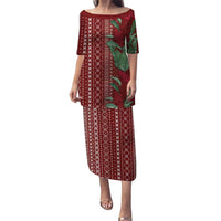 Women's Day Samoa Malu Tattoo Inspired Mix Teuila Family Matching Puletasi and Hawaiian Shirt Scarlet LT7 Mom's Dress Scarlet - Polynesian Pride