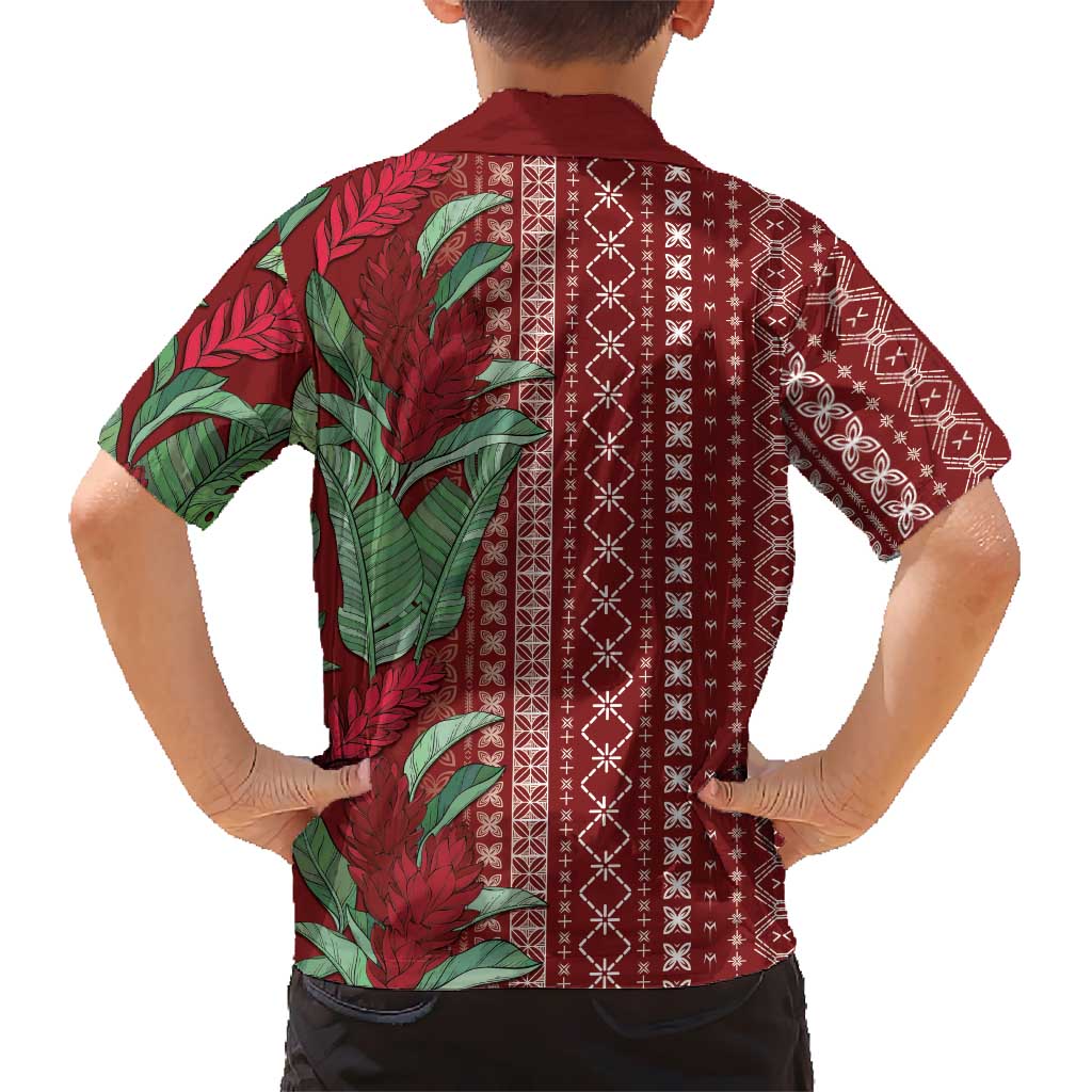 Women's Day Samoa Malu Tattoo Inspired Mix Teuila Family Matching Short Sleeve Bodycon Dress and Hawaiian Shirt Scarlet LT7 - Polynesian Pride