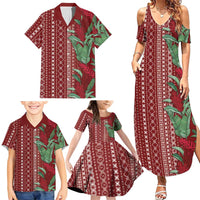 Women's Day Samoa Malu Tattoo Inspired Mix Teuila Family Matching Summer Maxi Dress and Hawaiian Shirt Scarlet LT7 - Polynesian Pride