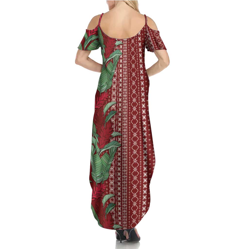 Women's Day Samoa Malu Tattoo Inspired Mix Teuila Summer Maxi Dress Scarlet