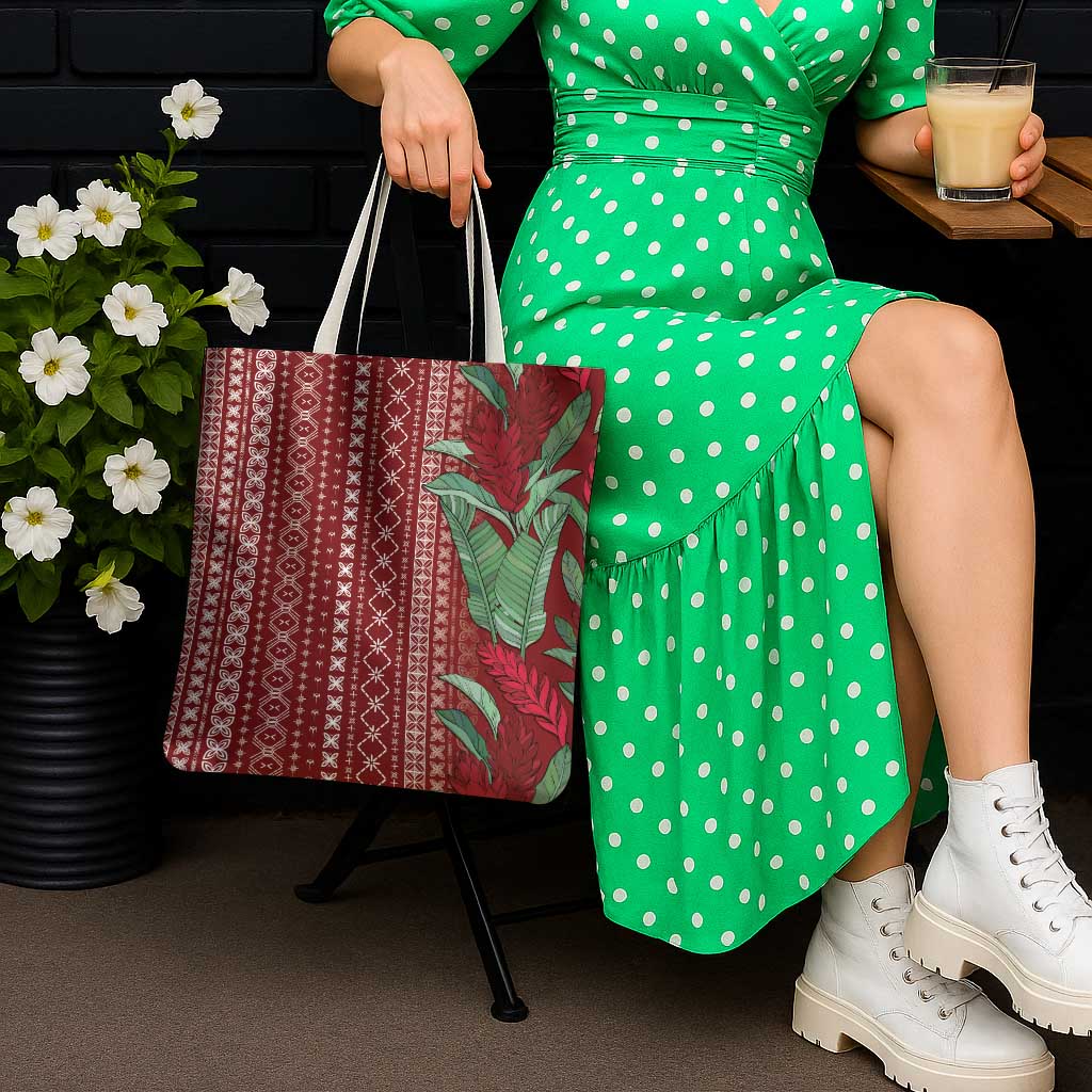 Women's Day Samoa Malu Tattoo Inspired Mix Teuila Tote Bag Scarlet