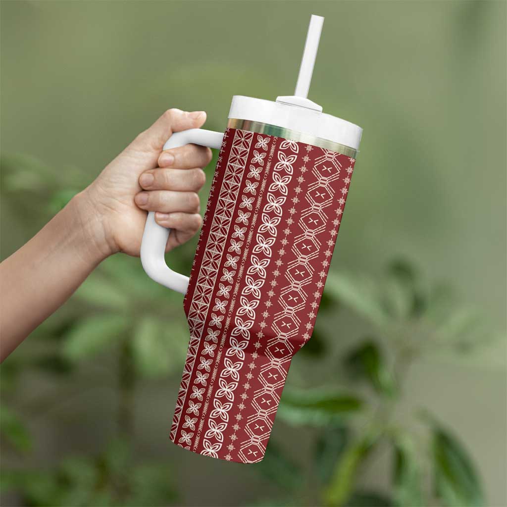 Women's Day Samoa Malu Tattoo Inspired Mix Teuila Tumbler With Handle Scarlet