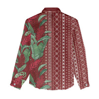 Women's Day Samoa Malu Tattoo Inspired Mix Teuila Women Casual Shirt Scarlet