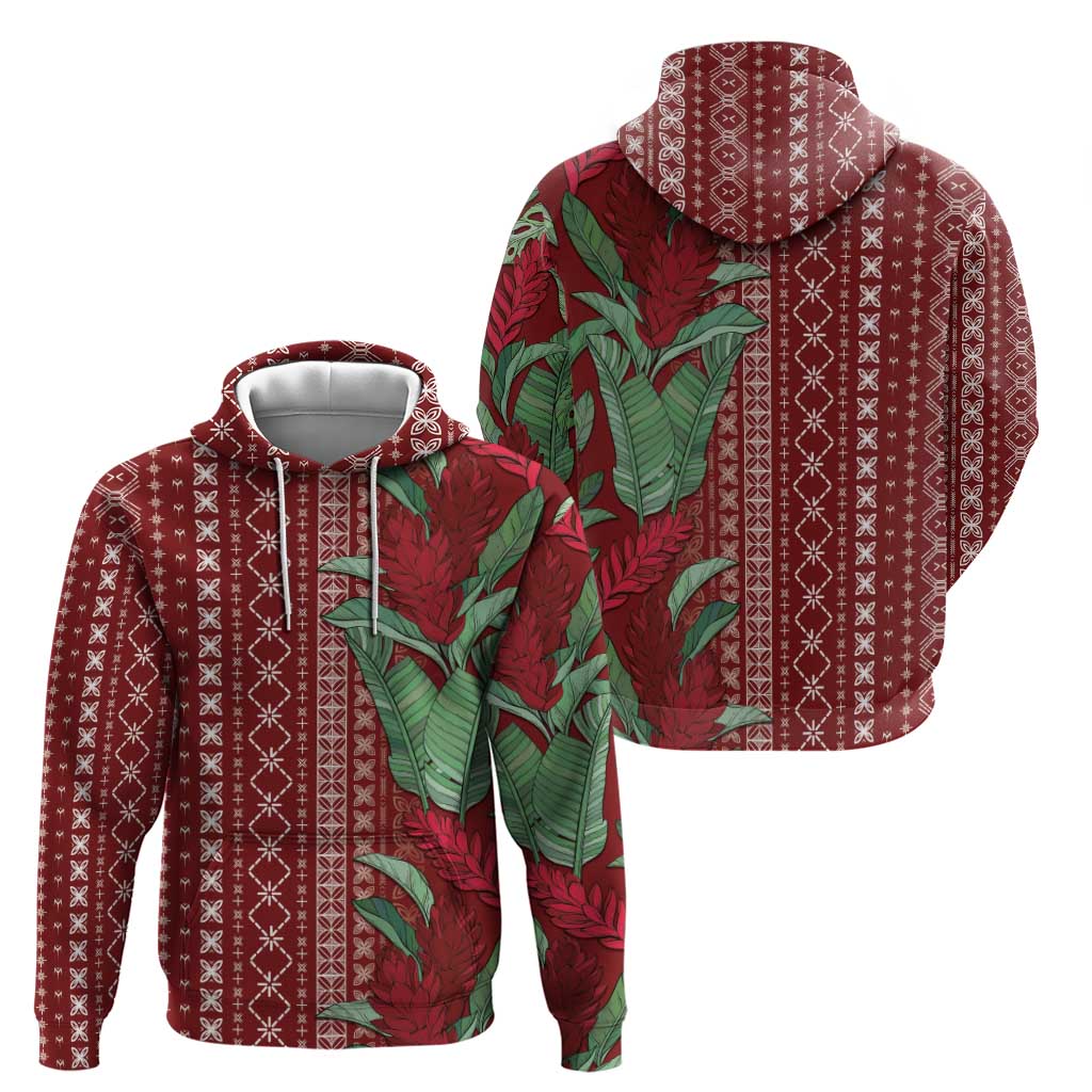 Women's Day Samoa Malu Tattoo Inspired Mix Teuila Zip Hoodie Scarlet