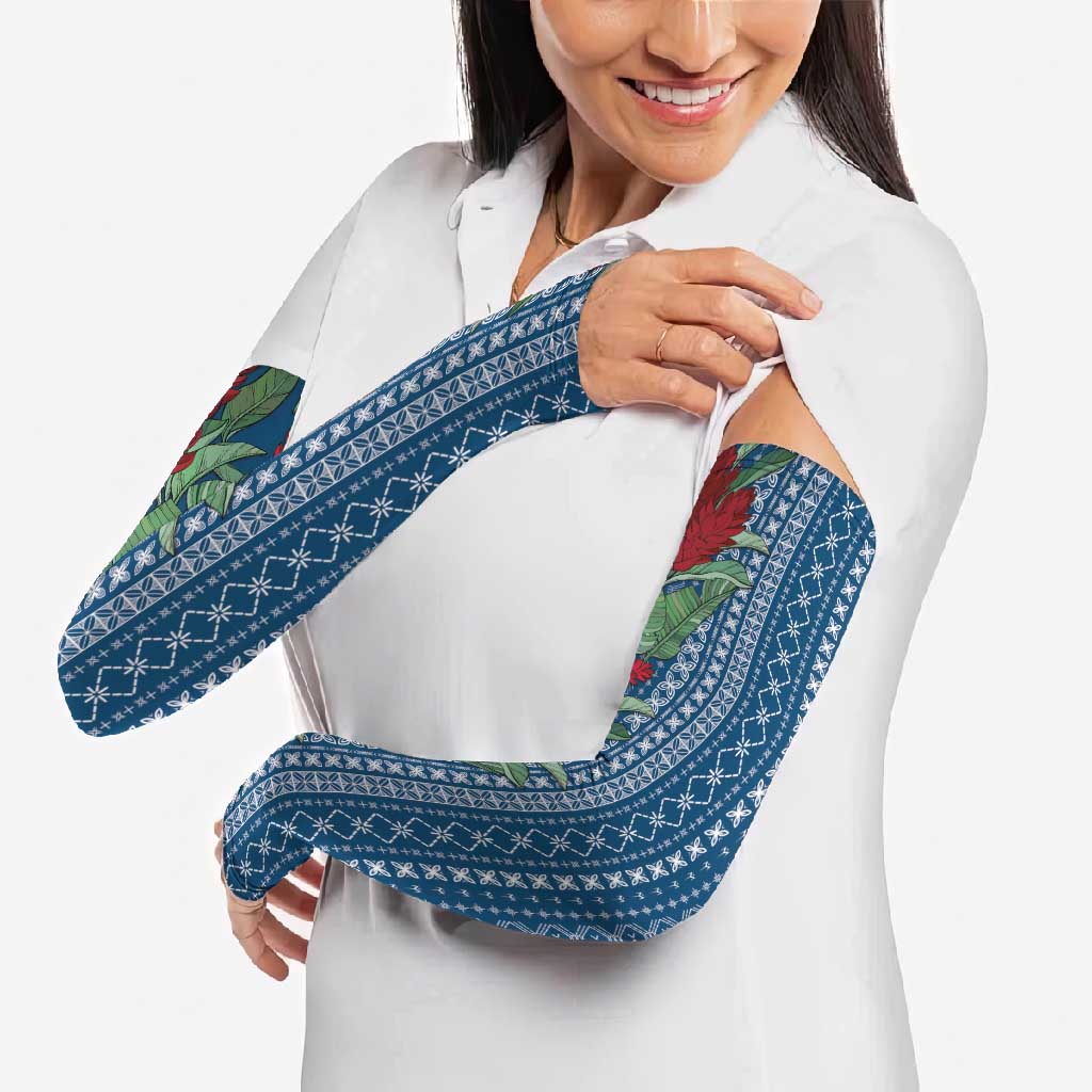 Women's Day Samoa Malu Tattoo Inspired Mix Teuila Arm Sleeves Royal Blue