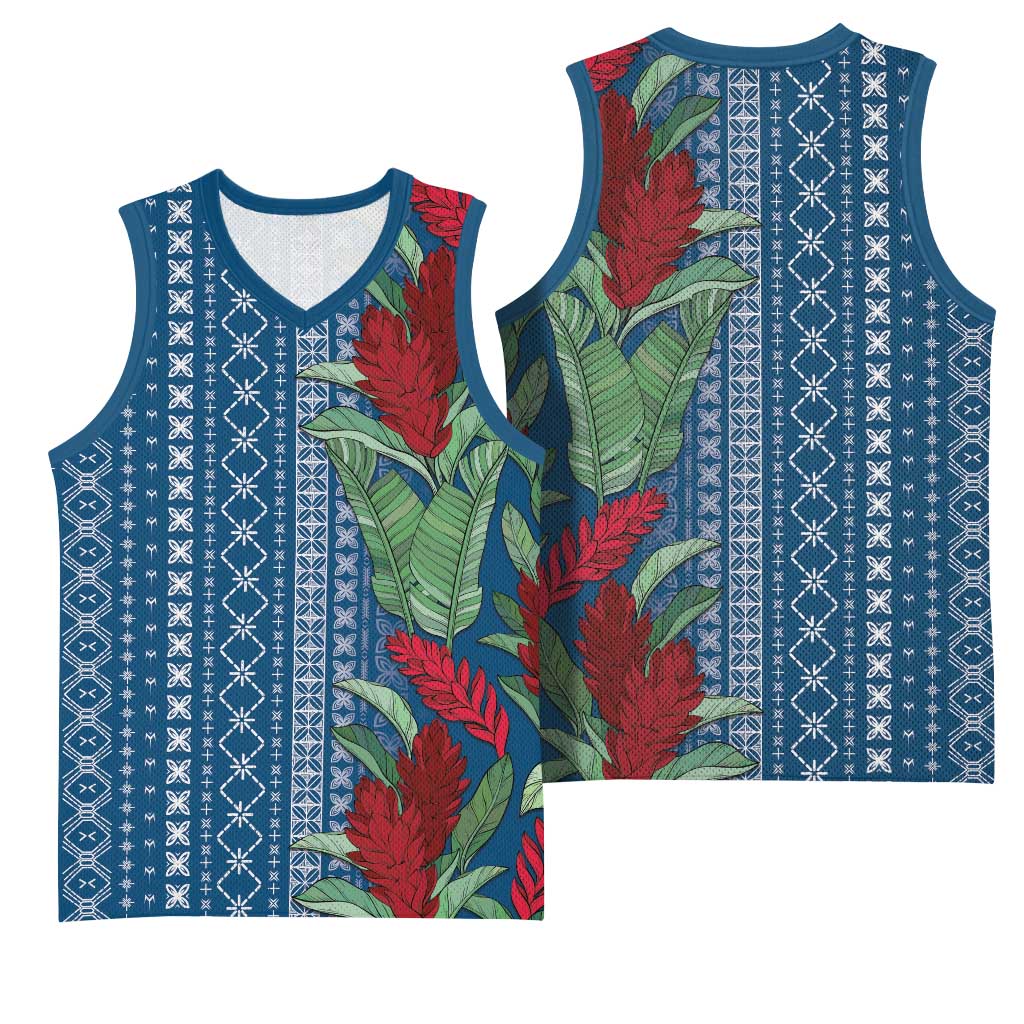 Women's Day Samoa Malu Tattoo Inspired Mix Teuila Basketball Jersey Royal Blue
