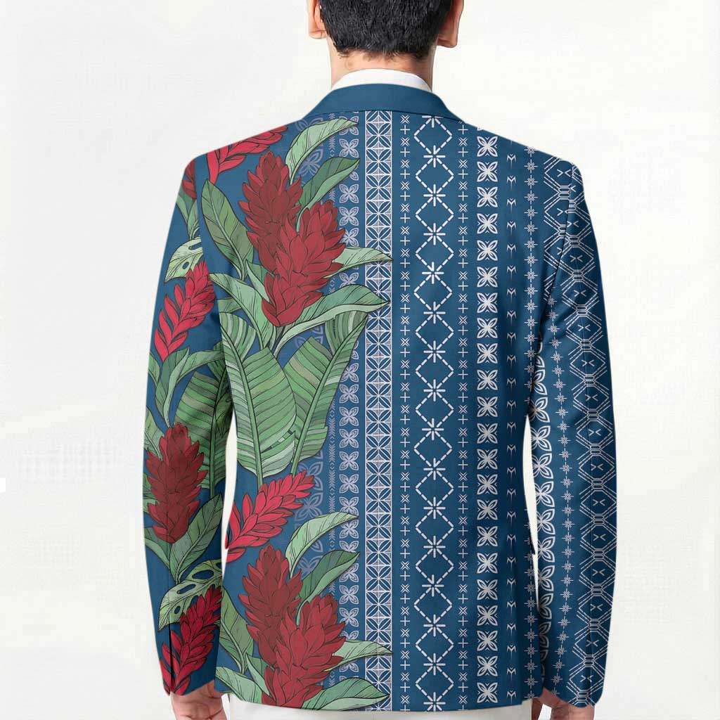 Women's Day Samoa Malu Tattoo Inspired Mix Teuila Blazer Royal Blue