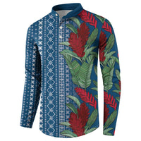 Women's Day Samoa Malu Tattoo Inspired Mix Teuila Button Sweatshirt Royal Blue