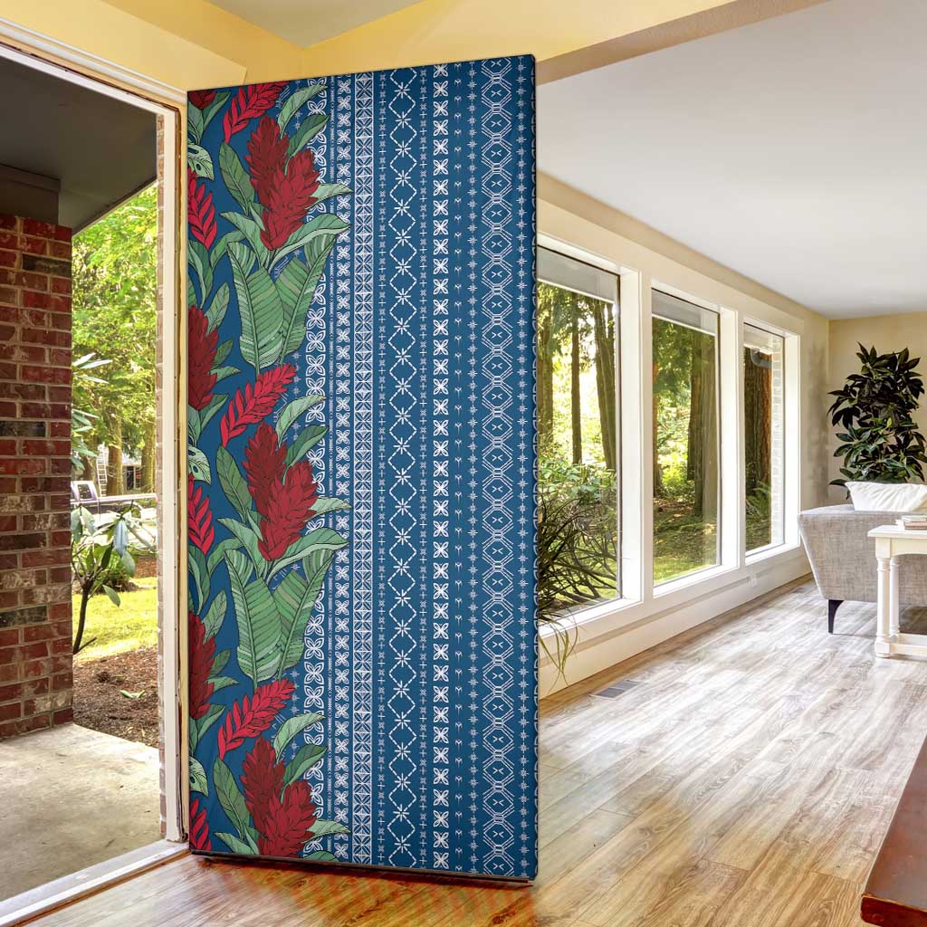 Women's Day Samoa Malu Tattoo Inspired Mix Teuila Door Cover Royal Blue