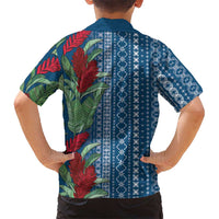 Women's Day Samoa Malu Tattoo Inspired Mix Teuila Family Matching Long Sleeve Bodycon Dress and Hawaiian Shirt Royal Blue LT7 - Polynesian Pride