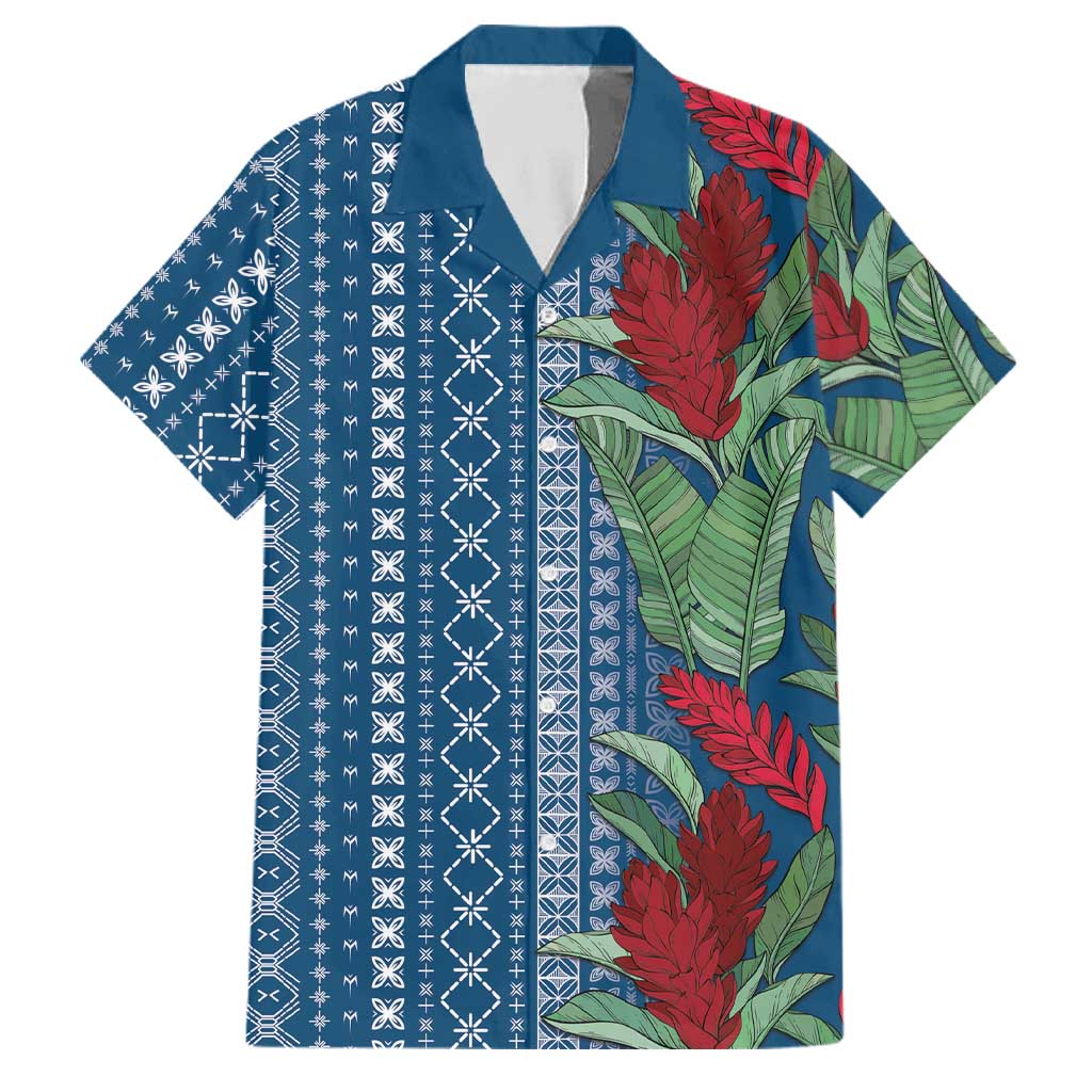 Women's Day Samoa Malu Tattoo Inspired Mix Teuila Family Matching Short Sleeve Bodycon Dress and Hawaiian Shirt Royal Blue LT7 Dad's Shirt - Short Sleeve Royal Blue - Polynesian Pride