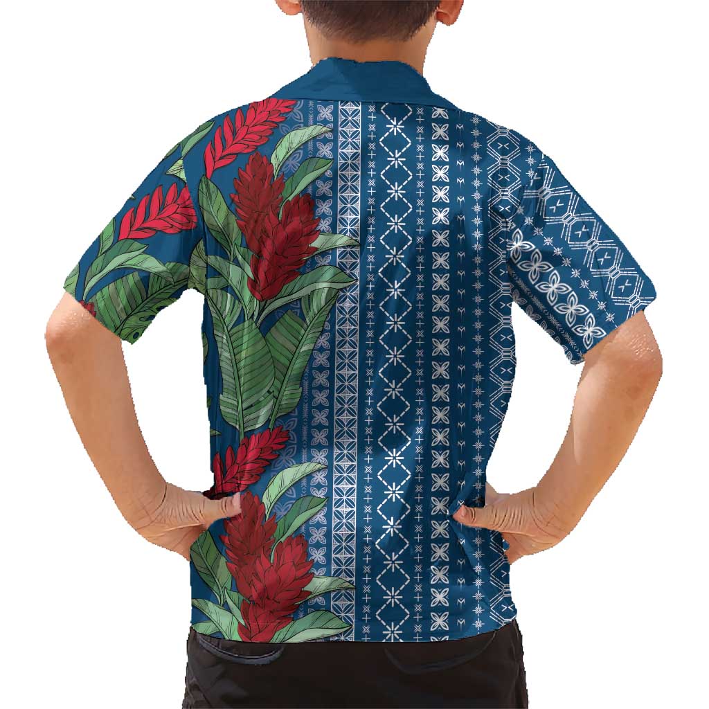 Women's Day Samoa Malu Tattoo Inspired Mix Teuila Family Matching Summer Maxi Dress and Hawaiian Shirt Royal Blue LT7 - Polynesian Pride