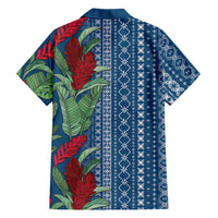 Women's Day Samoa Malu Tattoo Inspired Mix Teuila Family Matching Summer Maxi Dress and Hawaiian Shirt Royal Blue LT7 - Polynesian Pride