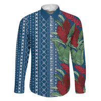 Women's Day Samoa Malu Tattoo Inspired Mix Teuila Family Matching Summer Maxi Dress and Hawaiian Shirt Royal Blue LT7 Dad's Shirt - Long Sleeve Royal Blue - Polynesian Pride