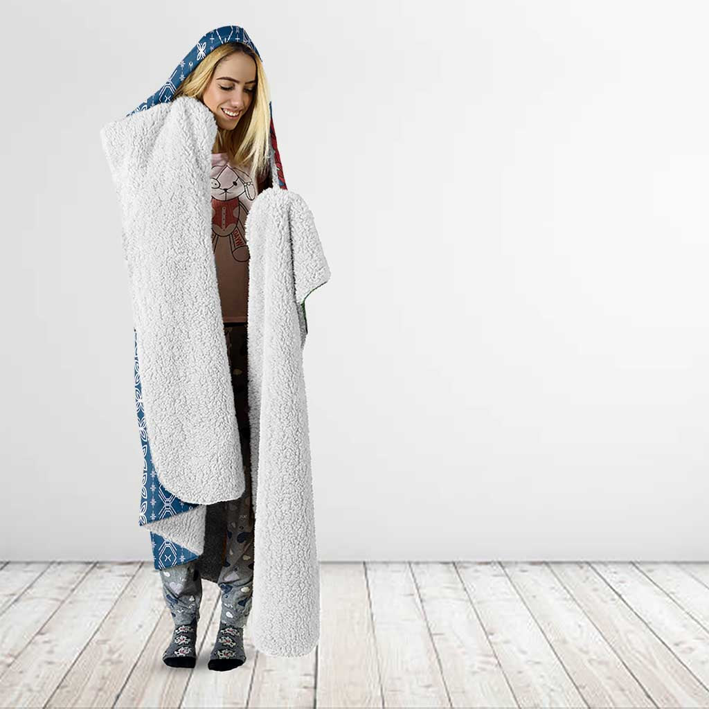 Women's Day Samoa Malu Tattoo Inspired Mix Teuila Hooded Blanket Royal Blue