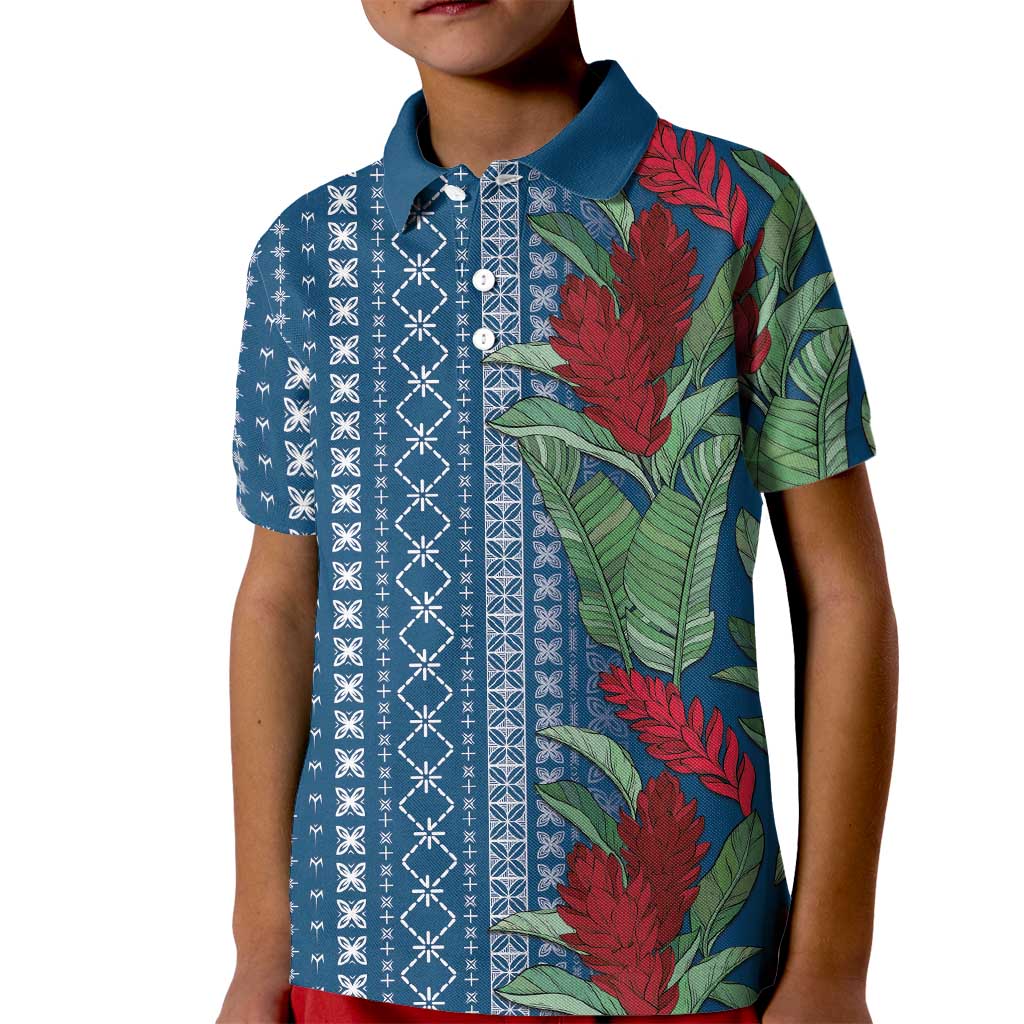 Women's Day Samoa Malu Tattoo Inspired Mix Teuila Kid Polo Shirt Royal Blue