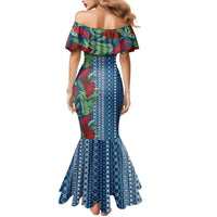 Women's Day Samoa Malu Tattoo Inspired Mix Teuila Mermaid Dress Royal Blue