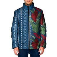 Women's Day Samoa Malu Tattoo Inspired Mix Teuila Padded Jacket Royal Blue