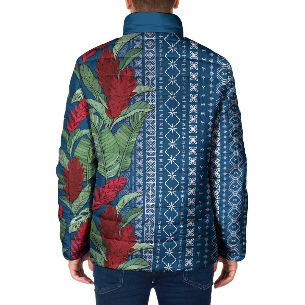 Women's Day Samoa Malu Tattoo Inspired Mix Teuila Padded Jacket Royal Blue