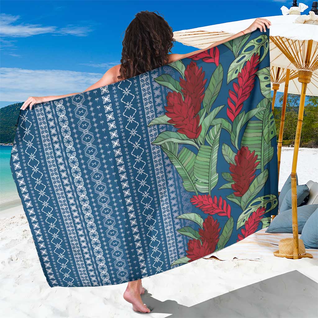 Women's Day Samoa Malu Tattoo Inspired Mix Teuila Sarong Royal Blue