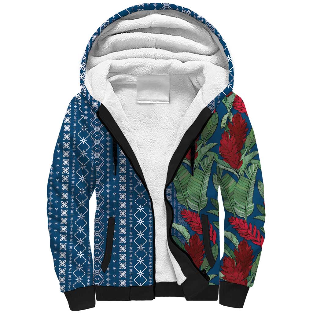 Women's Day Samoa Malu Tattoo Inspired Mix Teuila Sherpa Hoodie Royal Blue