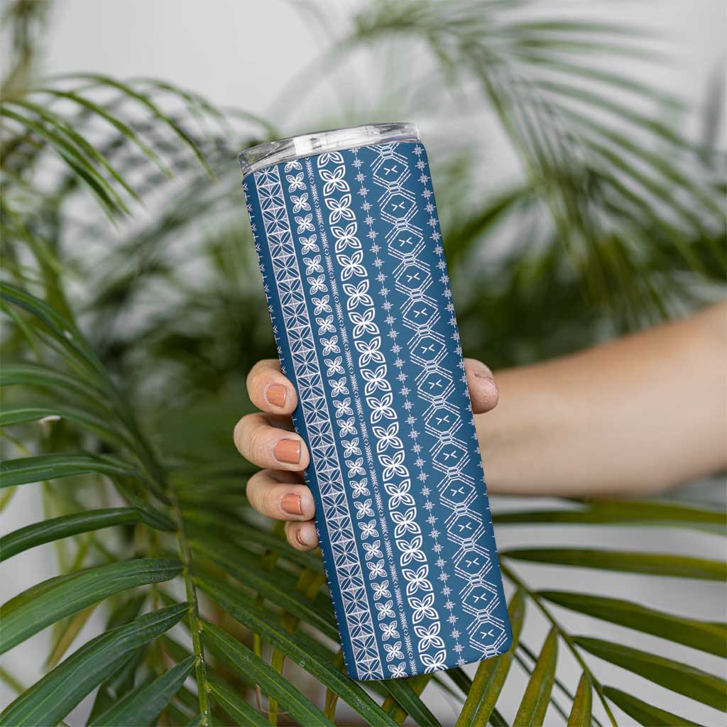 Women's Day Samoa Malu Tattoo Inspired Mix Teuila Skinny Tumbler Royal Blue