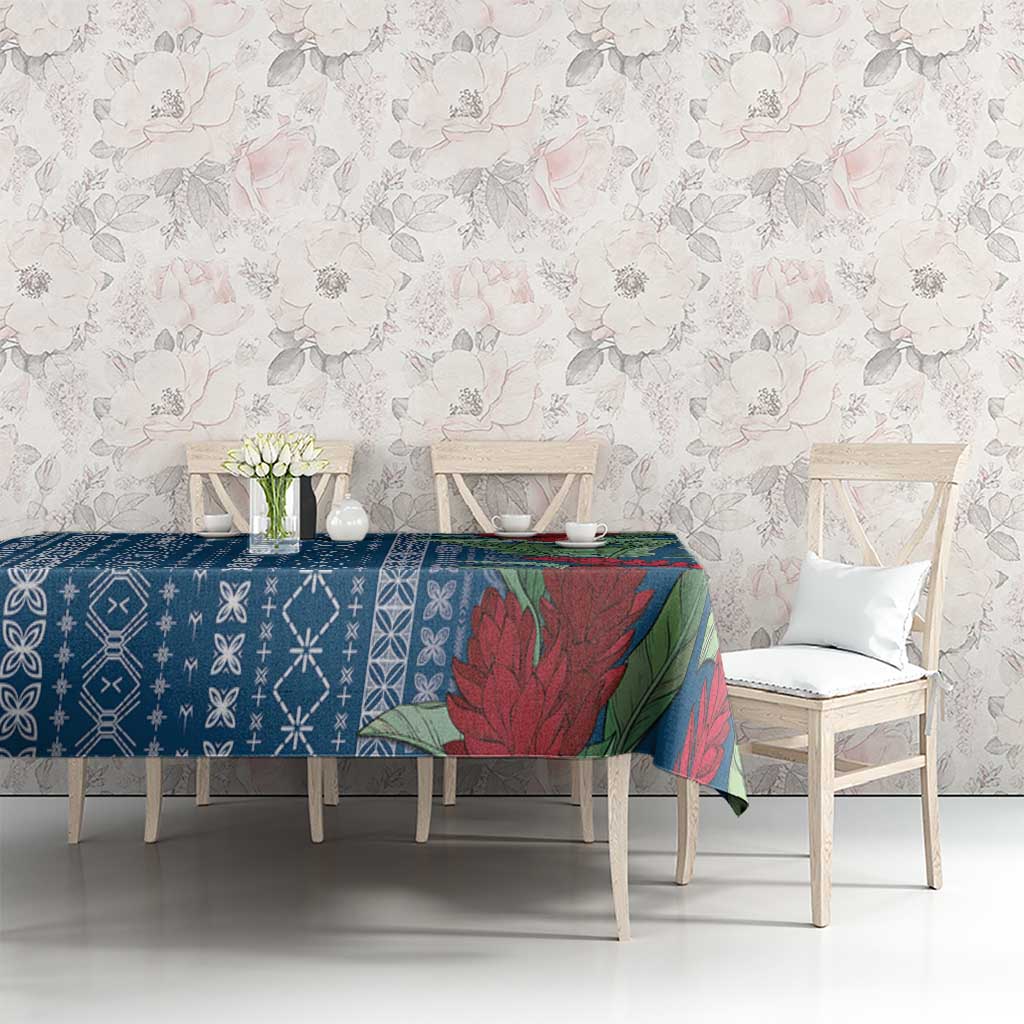 Women's Day Samoa Malu Tattoo Inspired Mix Teuila Tablecloth Royal Blue