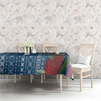 Women's Day Samoa Malu Tattoo Inspired Mix Teuila Tablecloth Royal Blue