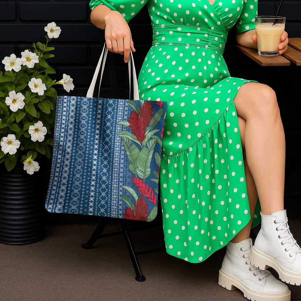 Women's Day Samoa Malu Tattoo Inspired Mix Teuila Tote Bag Royal Blue