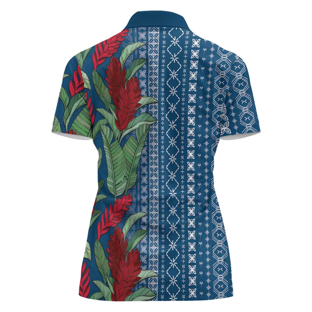Women's Day Samoa Malu Tattoo Inspired Mix Teuila Women Polo Shirt Royal Blue