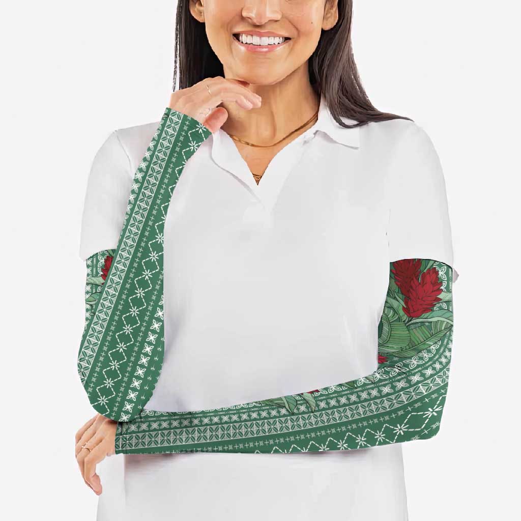 Women's Day Samoa Malu Tattoo Inspired Mix Teuila Arm Sleeves Sage Green
