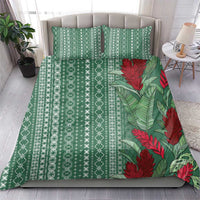 Women's Day Samoa Malu Tattoo Inspired Mix Teuila Bedding Set Sage Green