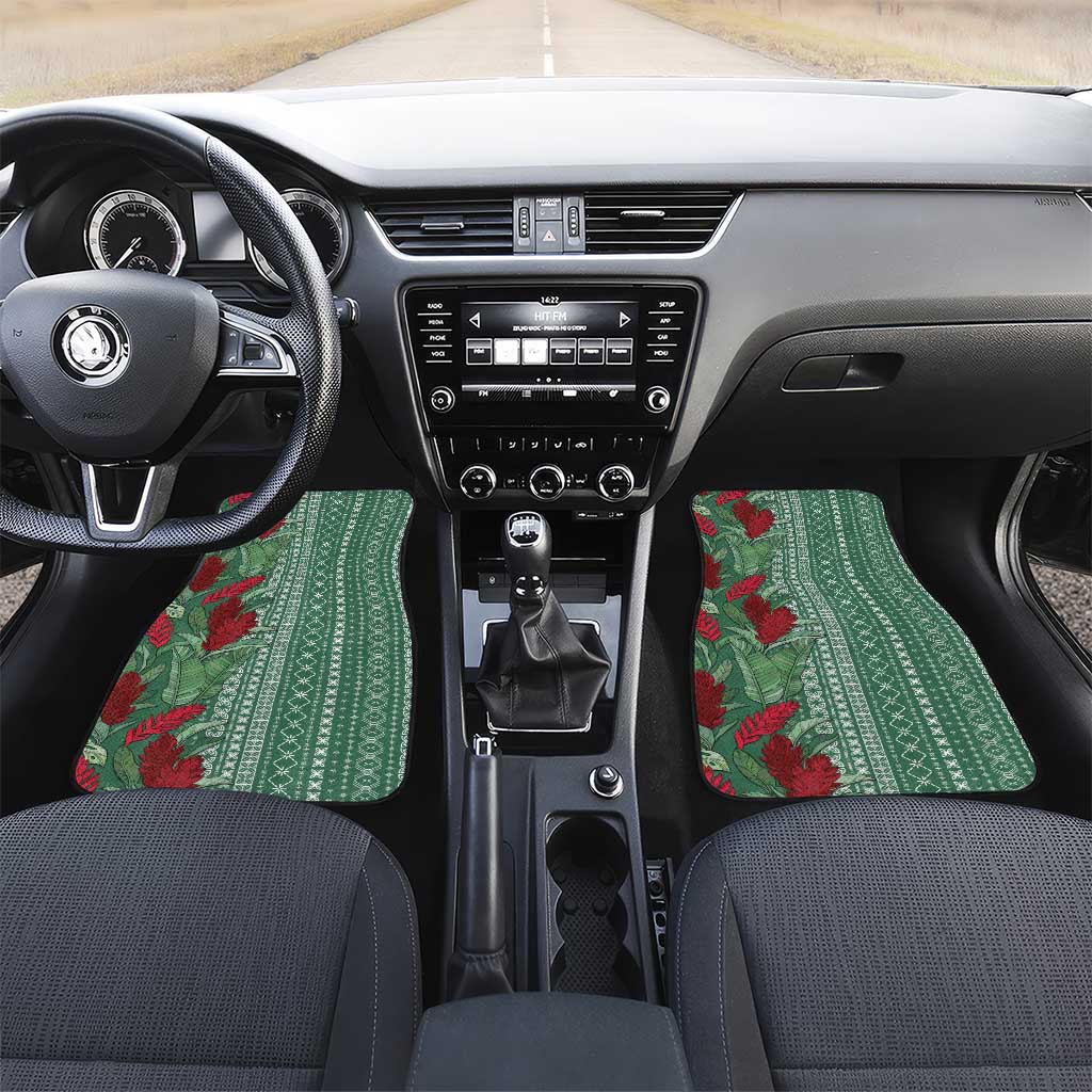 Women's Day Samoa Malu Tattoo Inspired Mix Teuila Car Mats Sage Green
