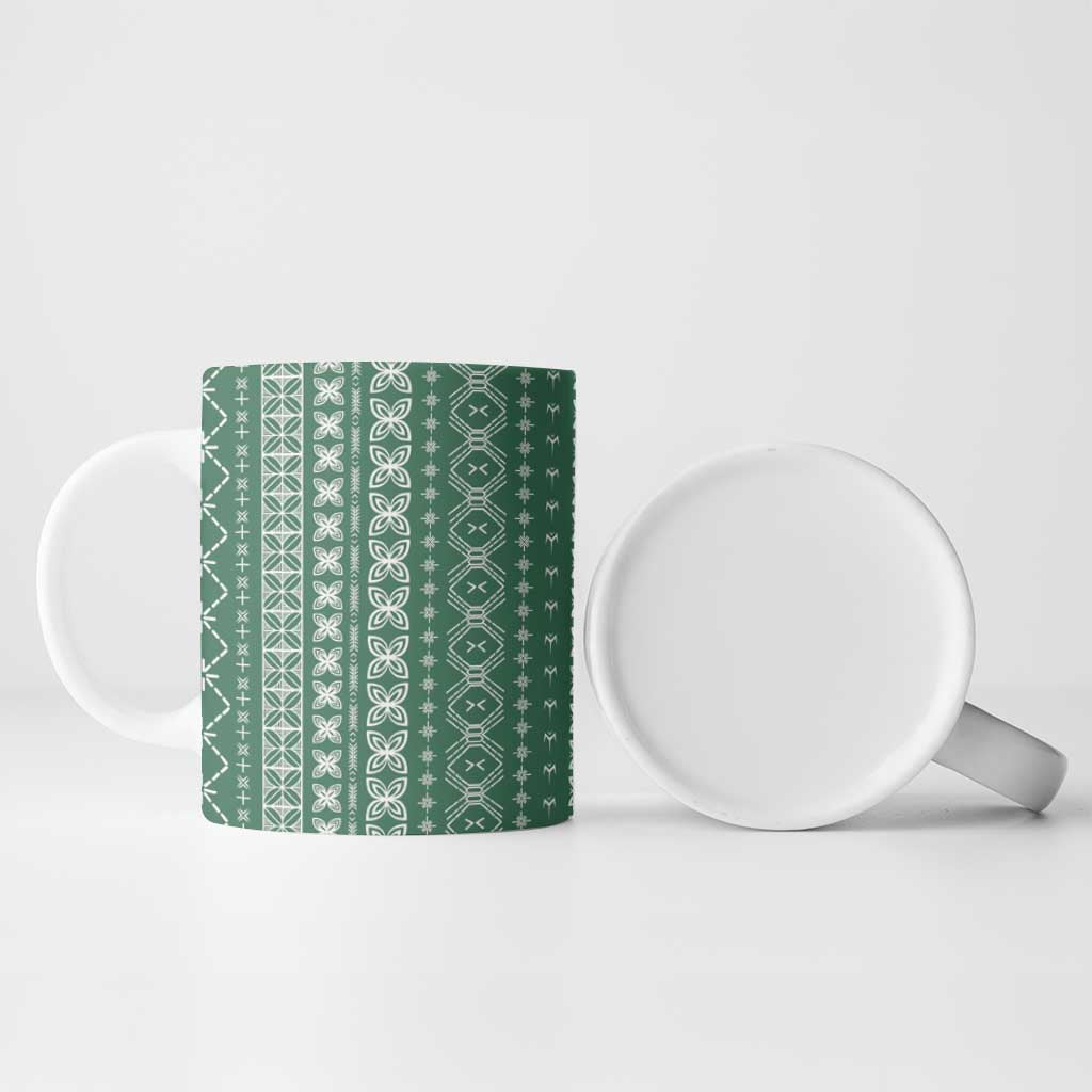 Women's Day Samoa Malu Tattoo Inspired Mix Teuila Ceramic Mug Sage Green