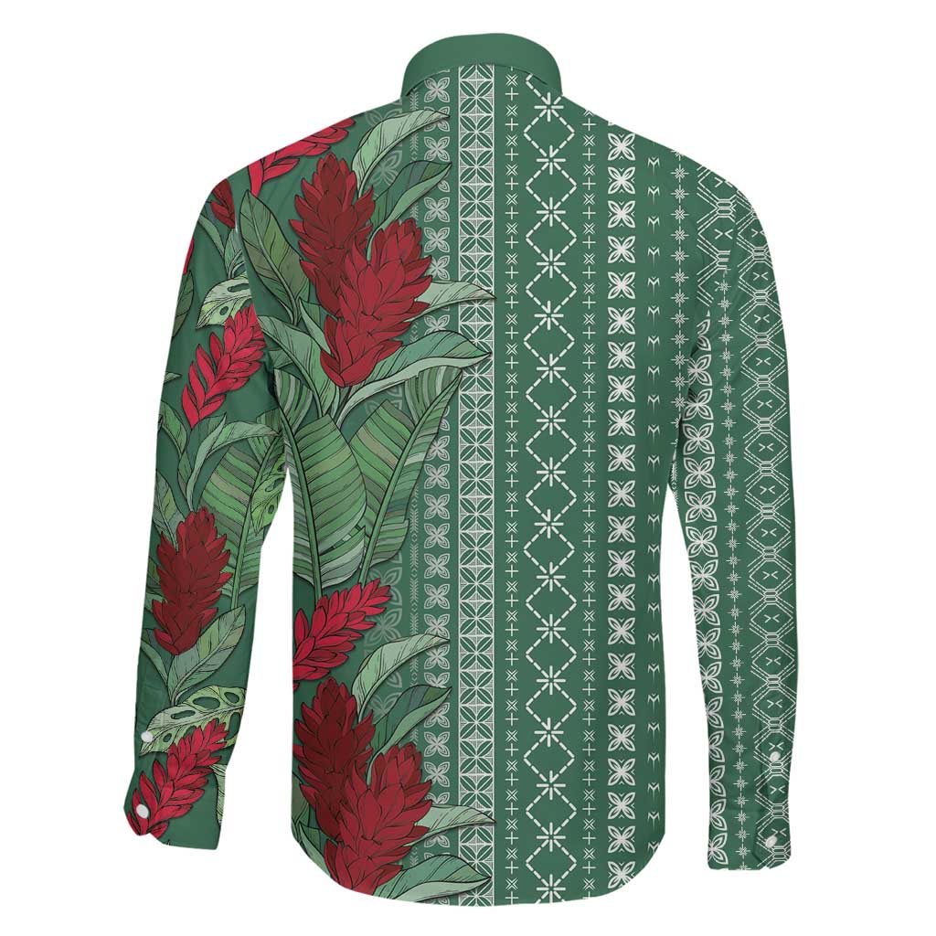 Women's Day Samoa Malu Tattoo Inspired Mix Teuila Family Matching Mermaid Dress and Hawaiian Shirt Sage Green LT7 - Polynesian Pride