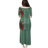 Women's Day Samoa Malu Tattoo Inspired Mix Teuila Family Matching Puletasi and Hawaiian Shirt Sage Green LT7 - Polynesian Pride